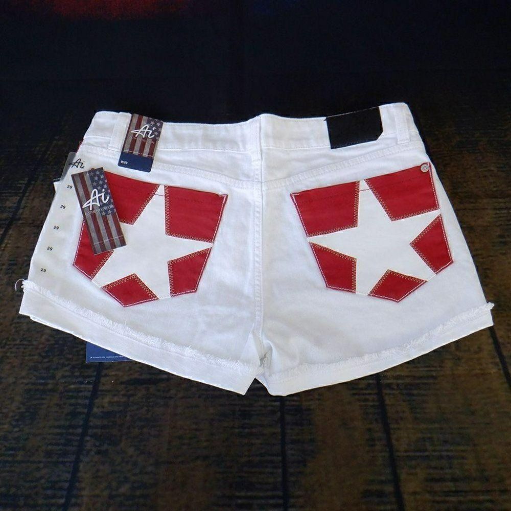 American Idol STAR white jeans shorts NWT